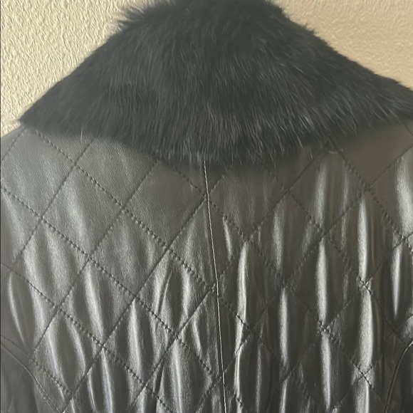 Bebe Black leather Quilted Coat - Picture 10 of 15